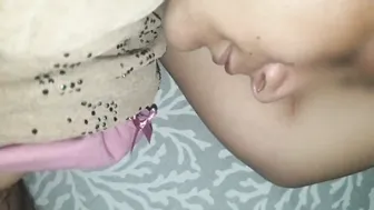 Wife Sucking My Land Deep In Her Mouth At Night Before Slow Rough Chudai On Bed