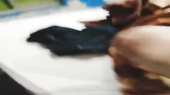 Wife In Black Bra Sucking His Cock Cooling Down Her Burning Pussy
