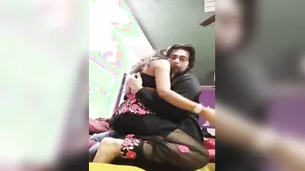 Boyfriend Pulling Girlfriend On His Lap Kissing Deep While Groping Her Tits