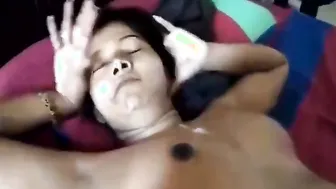Desi Wife Squeezing His Dick Between Her Tits Jerking Him Off Till He Cums