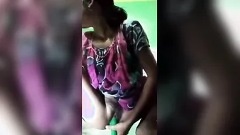 Desi Bhabhi Using Dildo To Ease Her Burning Pussy Craving Alone
