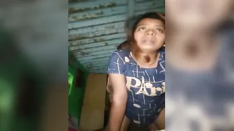 Village Gf Crying In Pain As I Stretch Her Tight Bur Bareback At Her Home