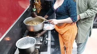 Desi Housewife Bent Over Kitchen Counter Taking Anal While Curry Simmers