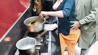 Desi Housewife Bent Over Kitchen Counter Taking Anal While Curry Simmers