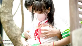 Secretary Gags On Boss’s Cock During Lunch Break In Cabin