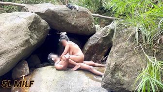 Risky Waterfall Sex Desi Milf With Big Tits Swallows Cum Outdoors