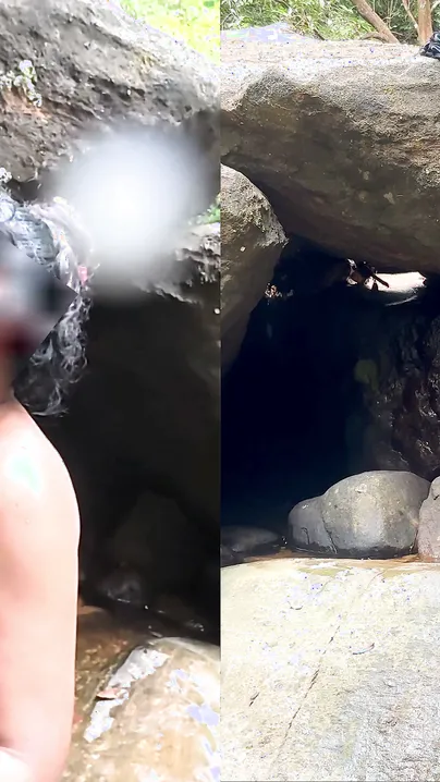 Risky Waterfall Sex Desi Milf With Big Tits Swallows Cum Outdoors