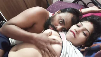 Indian Girlfriend Moaning As He Squeezes Her Big Tits At His Place Tonight