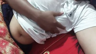 Indian Girlfriend Moaning As He Squeezes Her Big Tits At His Place Tonight