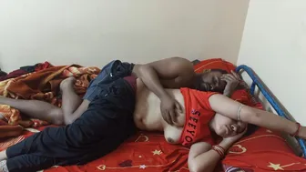 Indian Girl Kisses Younger Sister Then Fucks Her On Family Bed