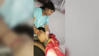 Desi Girlfriend Giving Handjob When Her Mom Walks In Catching Them