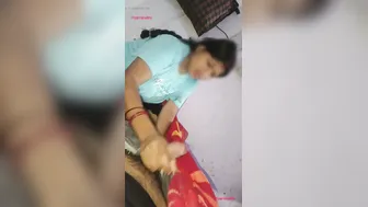 Desi Girlfriend Giving Handjob When Her Mom Walks In Catching Them