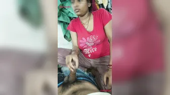 Indian Girlfriend Strokes Boyfriend's Cock Until He Explodes On Her Hand