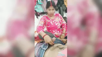 Indian Bhabhi Strokes Brother-In-Law's Cock Late Night Until He Erupts