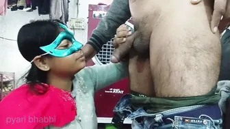 Indian Sister-In-Law Jerks Brother's Cock Until He Cums With Dirty Talk