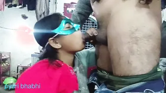 Indian Sister-In-Law Jerks Brother's Cock Until He Cums With Dirty Talk