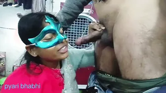 Indian Sister-In-Law Jerks Brother's Cock Until He Cums With Dirty Talk