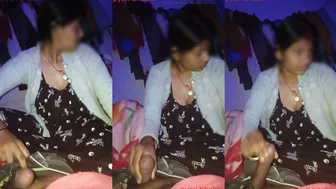 Indian Girl Jerking Him Off With Both Hands Whispering Dirty Hindi Words
