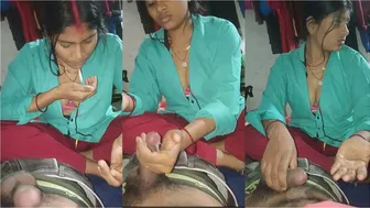 Neighbor's Girlfriend Sneaks Over At Night Jerking His Shaft Till He Cums