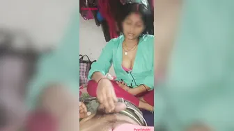 Neighbor's Girlfriend Sneaks Over At Night Jerking His Shaft Till He Cums