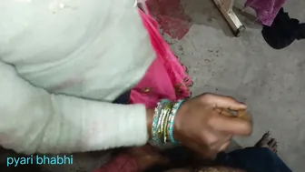 Indian Bhabhi Strokes Her Devar Cock Till He Shoots His Load Hard
