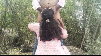 Desi Couple Caught Fucking Outdoors Behind The Village Temple Wall