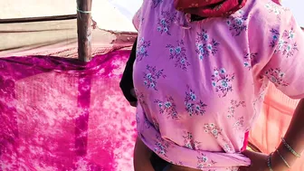 Indian Wife Stripped To Blue Bra Riding Her Lover Outdoors Moaning Loud