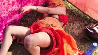 Village Aunty Riding Her Man's Cock Outdoors In Homemade Hindi Video