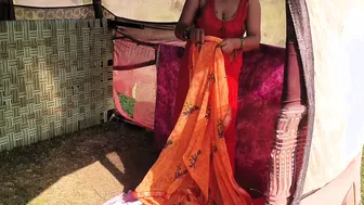 Village Aunty Riding Her Man's Cock Outdoors In Homemade Hindi Video