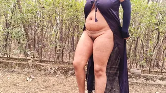 Indian Stepmom Bent Over A Rock In The Jungle Drilled By Her Stepson
