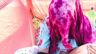 Indian Aunty Pounded Fast Outside Before Neighbors Come Back Home