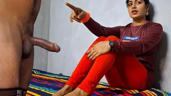 Desi Girlfriend Gets Mad Seeing His Huge Cock Then Begs To Ride It