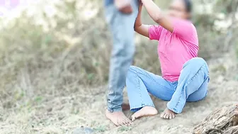 Desi Village Girlfriend Rides Boyfriend's Cock Tight In Jungle Hideout