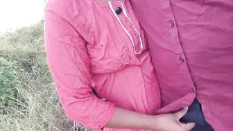 Indian Village Girl Bent Over And Fucked Hard By Boyfriend In The Jungle