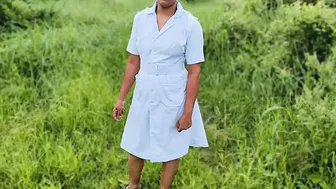 Indian Nurse Does Anything For Her Degree With Doctor Outdoors Talking