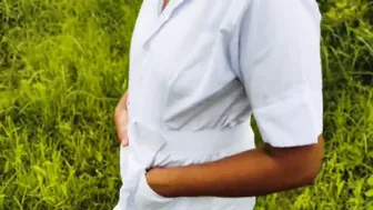 Indian Nurse Does Anything For Her Degree With Doctor Outdoors Talking