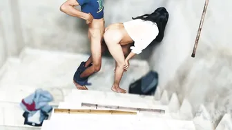 Indian College Lovers Fuck On Staircase With Passionate Hindi Audio