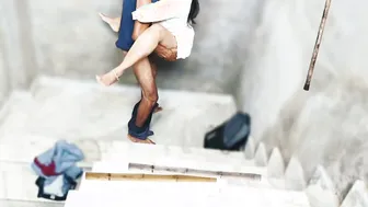 Indian College Lovers Fuck On Staircase With Passionate Hindi Audio