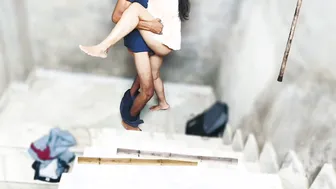 Indian College Lovers Fuck On Staircase With Passionate Hindi Audio