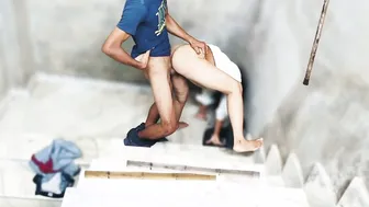 Indian College Lovers Fuck On Staircase With Passionate Hindi Audio