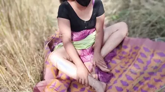 Indian Stepsister Shocked Seeing His Huge Cock While Filming Farm Vlog