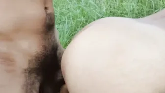 Desi Schoolgirl Rides Her Boyfriend In The Jungle With Hindi Audio