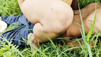 Desi Schoolgirl Rides Her Boyfriend In The Jungle With Hindi Audio