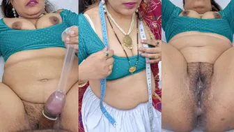 Desi Tailor Bahu Gets Her Hairy Chut Drilled By Sasur During Measurements