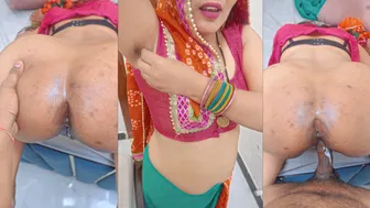 Village Aunt Shaves Hairy Pussy Then Nephew Fucks Her Asshole Close