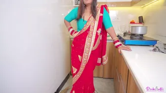 Desi Bride Pinki Strips Wet Saree Before Hubby Dumps Load In Pussy