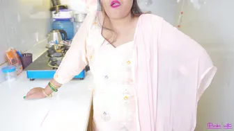 Indian Mother-In-Law Seduces Son-In-Law In Kitchen With Dirty Talk