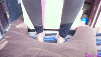 Indian Wife In Salwar Gives Her Man A Dirty Footjob On Their Bedroom Floor