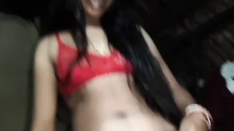 Indian Girlfriend Sneaks Into His Room Late At Night For Rough Sex