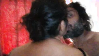 Teasing Aunty's Big Nipples Through Thin Blouse In Living Room Afternoon